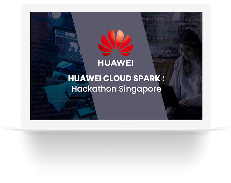 huawei spark hackathon banner on a screen