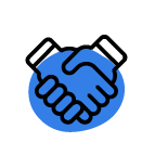 blue handshake icon