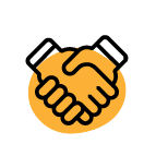 Agorize yellow handshake icon
