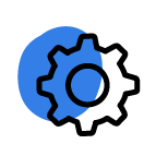blue gear icon