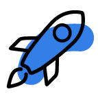 blue rocket icon