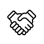 Agorize white handshake icon