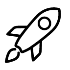 white rocket icon