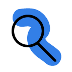 blue magnifier icon
