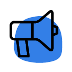 blue speaker icon