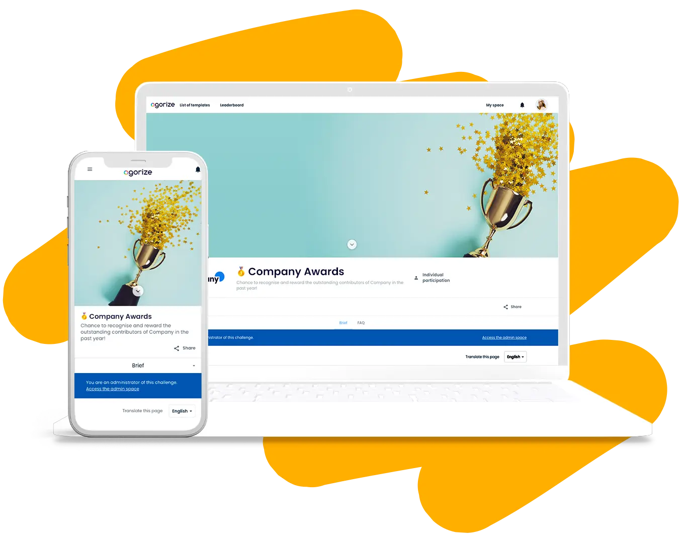 a smartphone a laptop - awards management software - AI-powered innovation