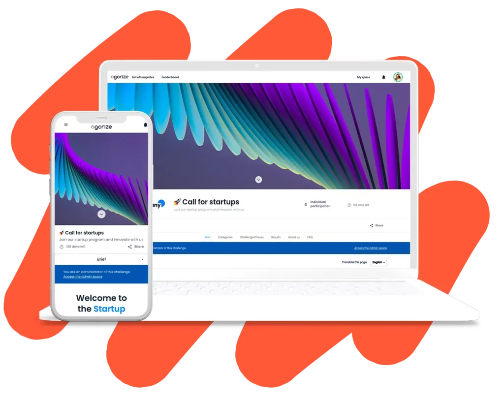 Agorize startup challenge displayed in multiple devices - Startup Innovation Challenge