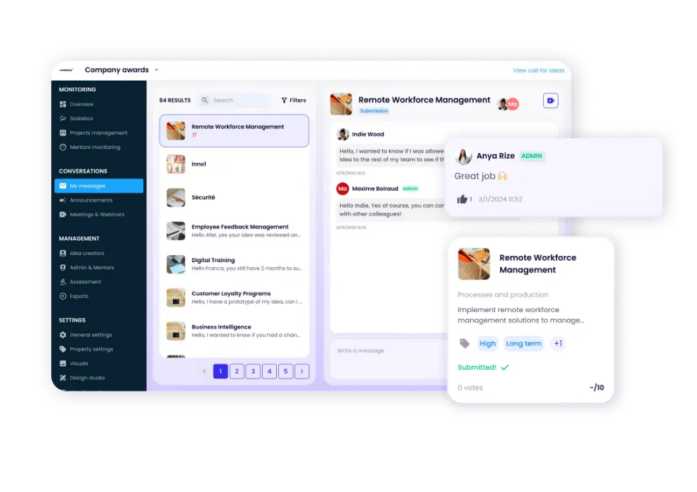 Agorize Awards Engagement features - - awards management software
