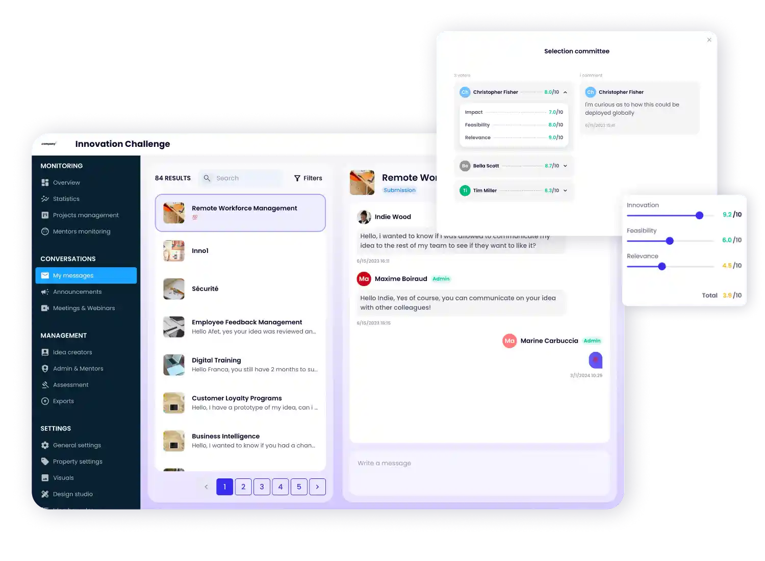 innovation management software - engagement features